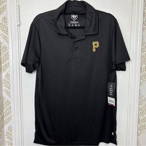 NWT 47 Black Pirates Polo Shirt with Gold Logo Men Size M